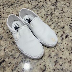 Vans White Slip-On Canvas Sneakers